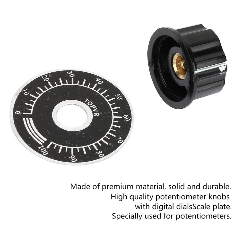 5 Knurled Potentiometer Knobs Durable Volume Control Cap DIY Accessories Premium