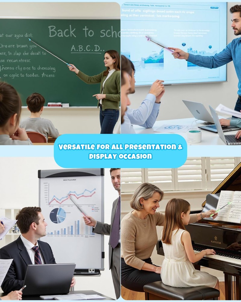 NOKOGMT 6PCS Finger Pointer Stick for Classroom – Extendable Teacher Pointer...