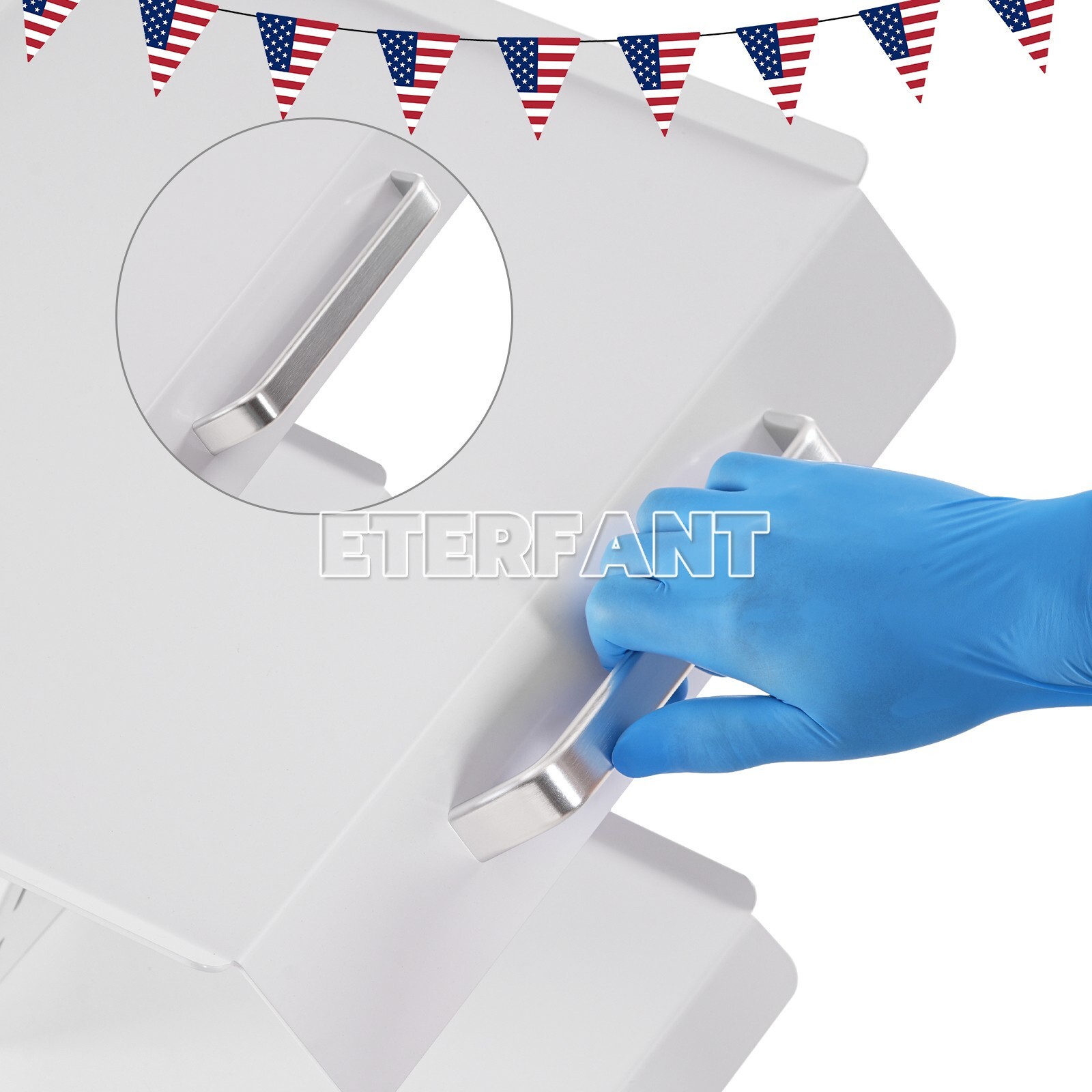 Dental Trolley Mobile Medical Tool Cart Lab Stand 4 Casters Three Layer Serving