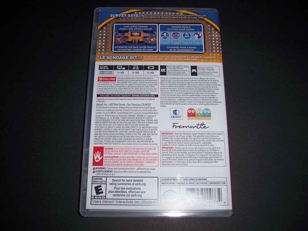 Authentic Case ONLY Replacement Nintendo Switch for Family Feud