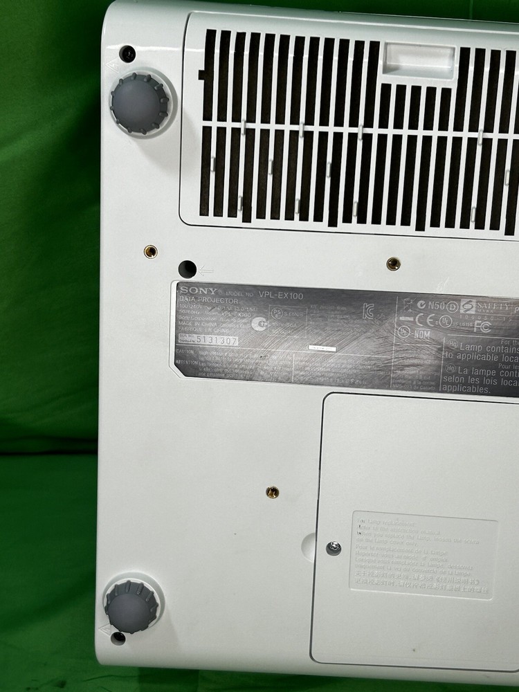 SONY DATA PROJECTOR white W/ Power Cable , Remote & Adapter VPL-EX100 *Tested*