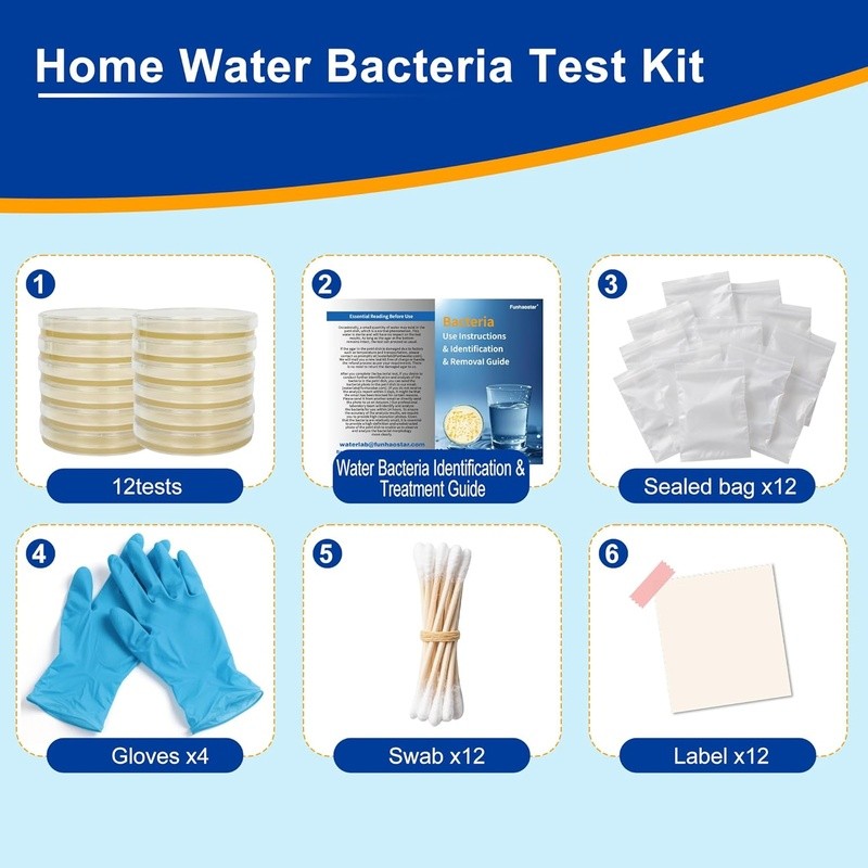 Complete Water Testing Kit Home Pool Tap Well Bacteria Detection 12 Tests New