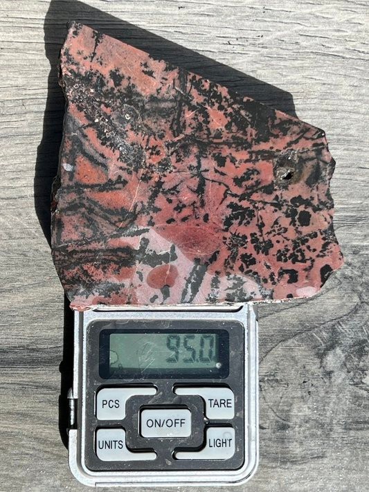 Old Stock - Dendritic Rhodonite - Mexico 4.5"x3.5" Lapidary Rough Slab Cabbing