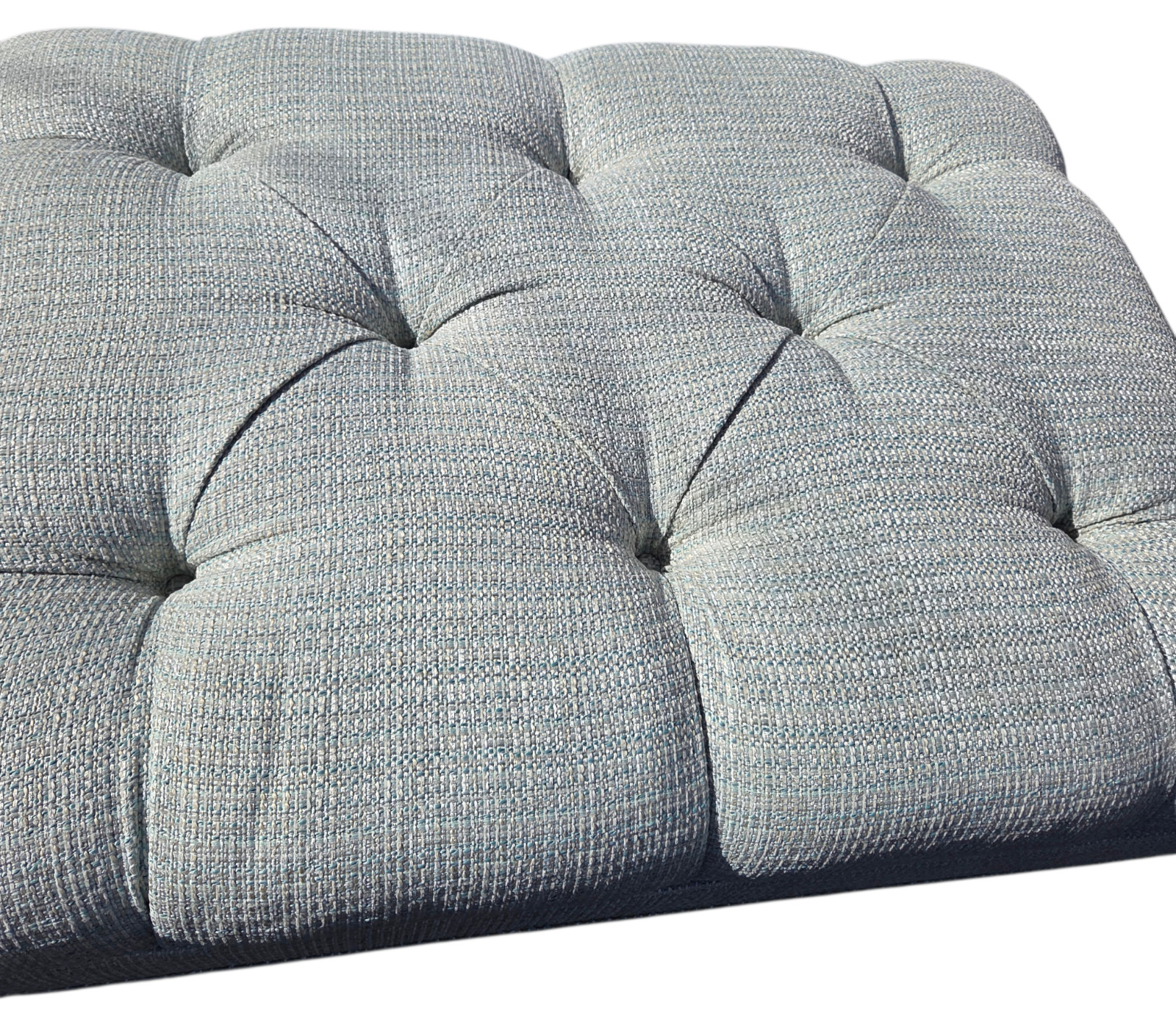 Ethan Allen Anton Chesterfield Style Ottoman Bench Hobb Nail Foot Stool