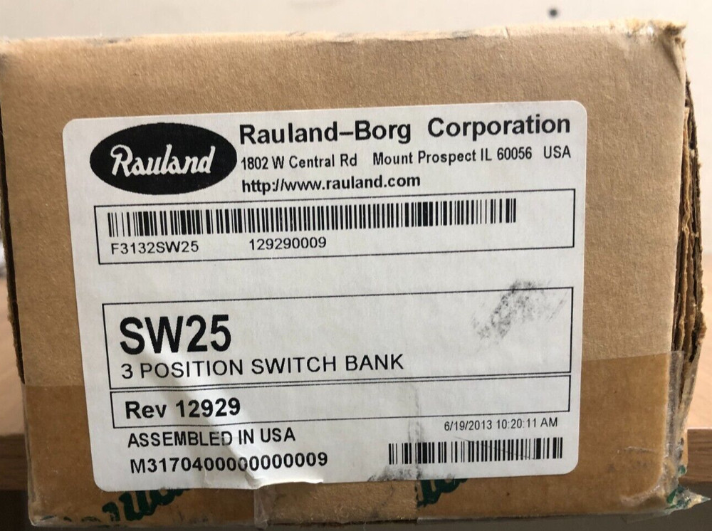 Rauland SW25 3 Position Switch Bank