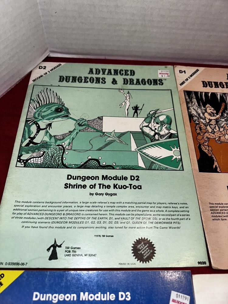 ADVANCED D&D DUNGEON MODULES TSR 1978