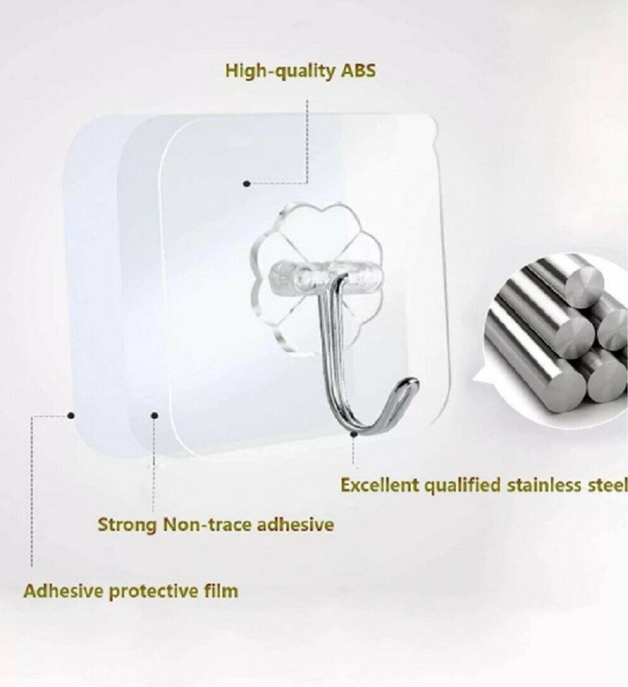 24‑Pack Non‑Trace Adhesive Wall Hooks – Sticky Hangers for Clothes & Kitchen