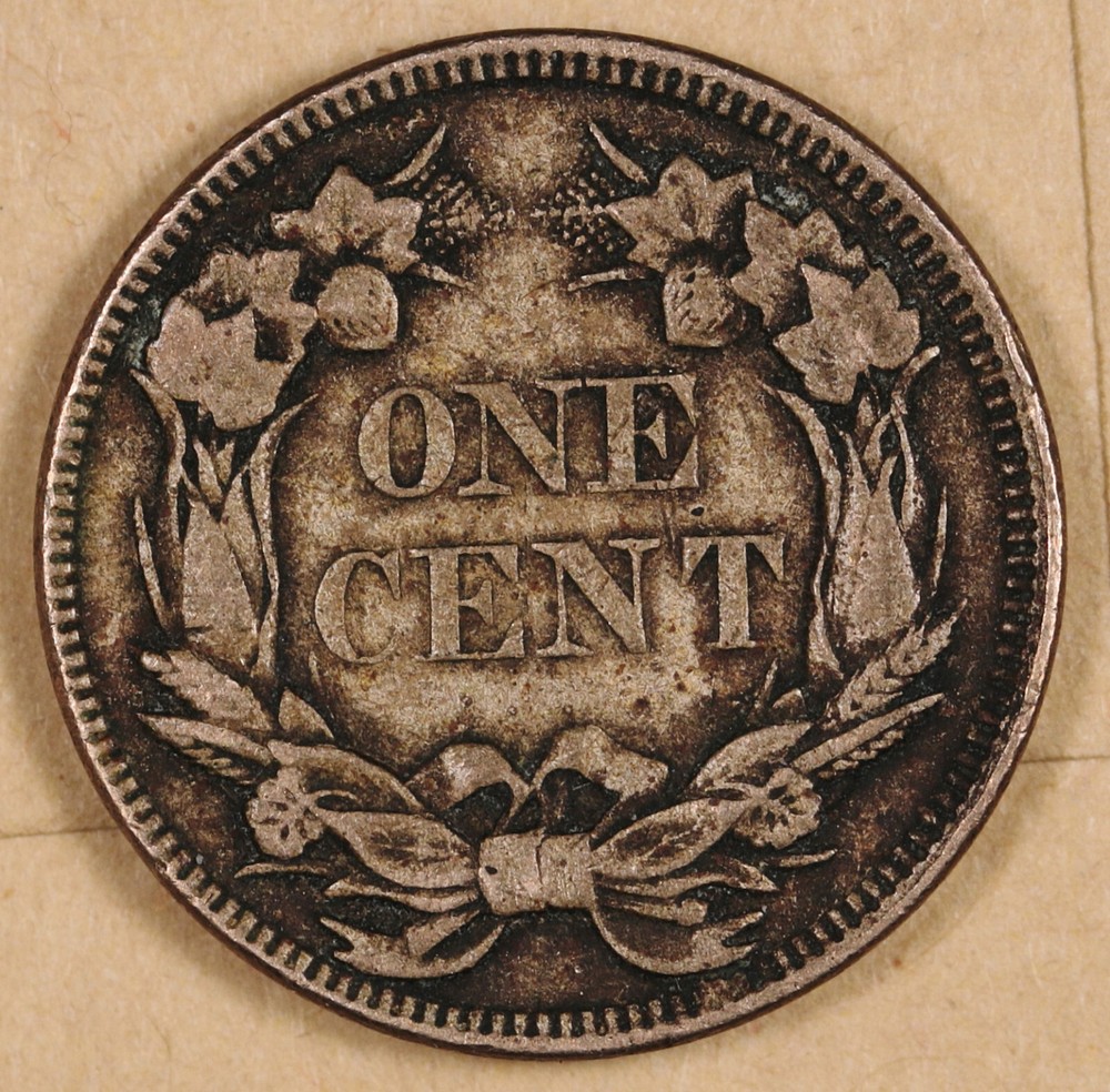1857 Flying Eagle Cent. Natural Uncleaned. XF. 190199