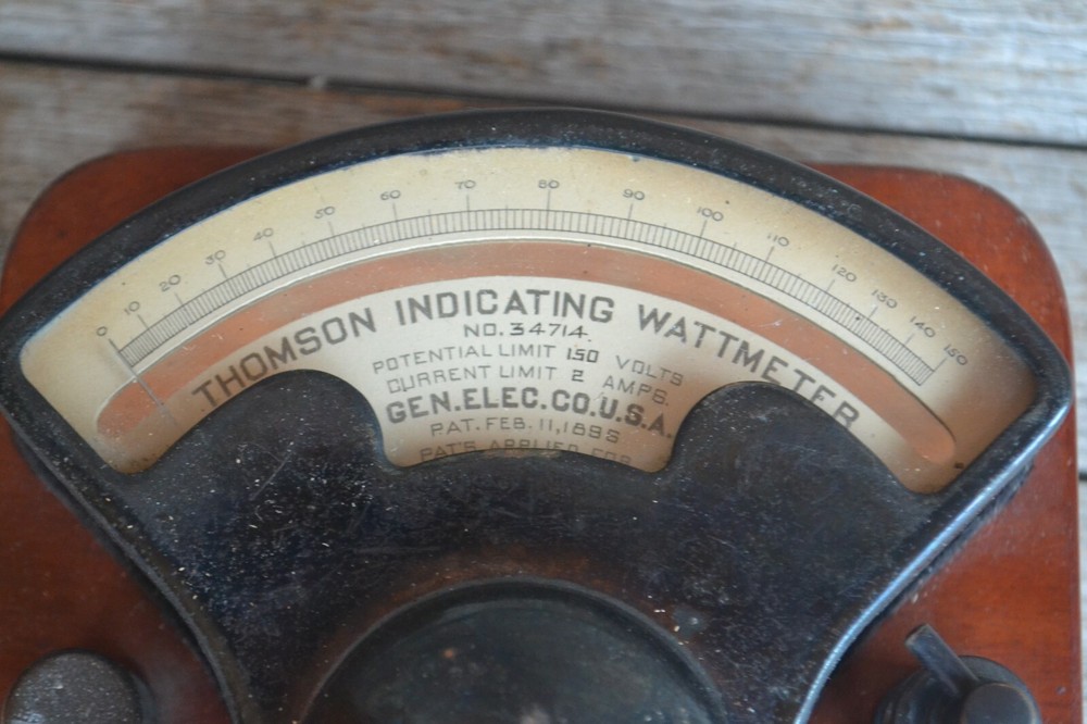 19thc THOMSON INDICATING WATT METER w Orig BOX by GENERAL ELECTRIC