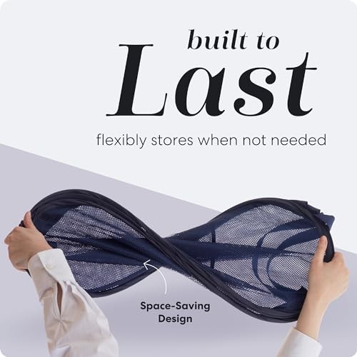 Collapsible Mesh Foldable Hamper 14" x 14' x 24" Navy Blue