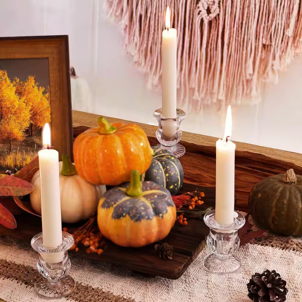 Clear Glass Taper Candle Holder 12-Pack