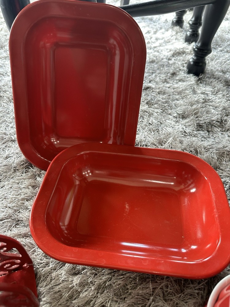 Red farm house kitchen set bundle