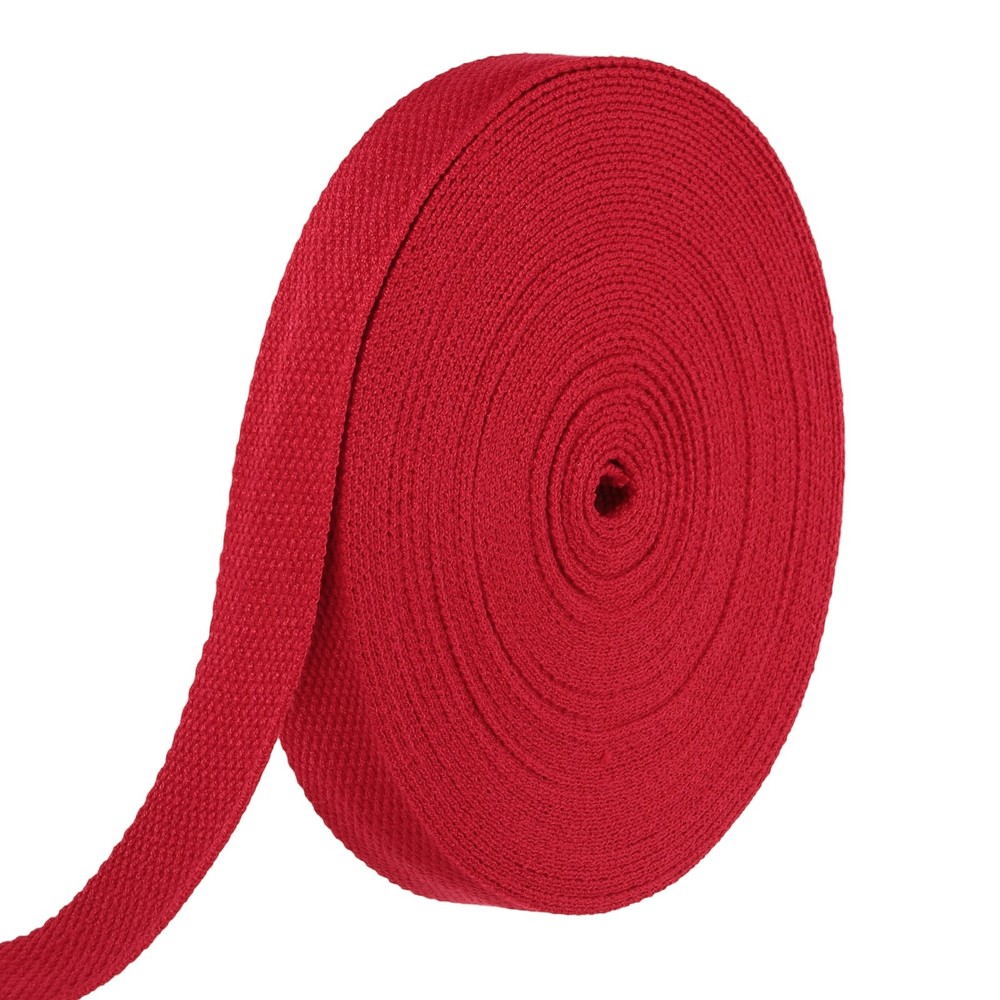 Cotton Webbing 1 Inch 15.3 Yard Polyester Cotton Webbing Strap, Red