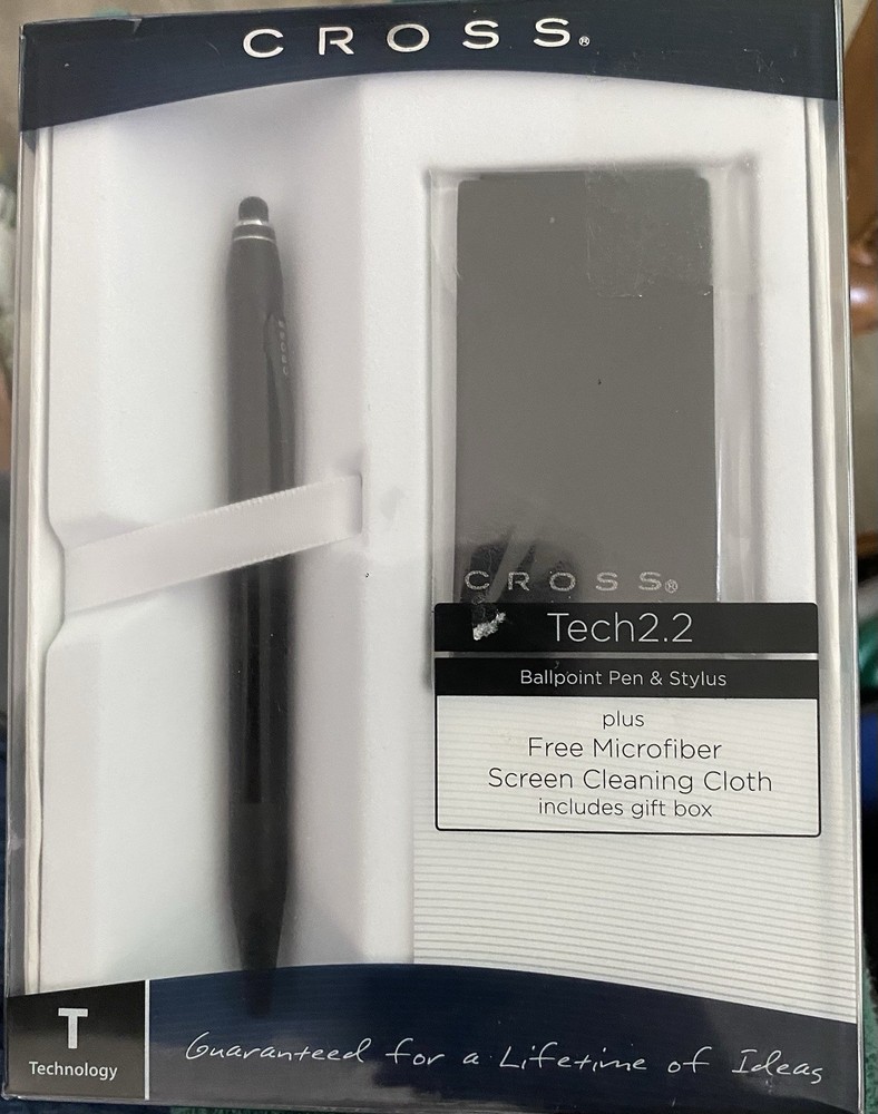 Cross Tech2.2 Glossy Black Dual Function Pen & Stylus & tech cloth. OS-2007