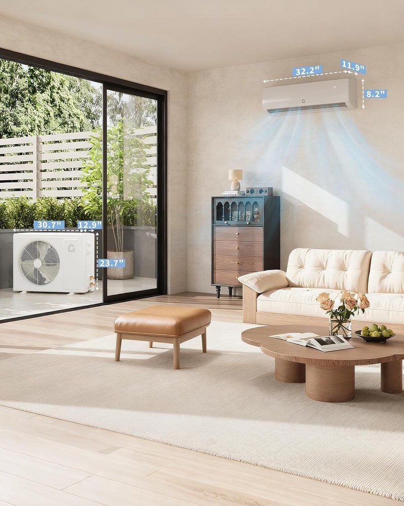 Mini Split Air Conditioner 12000 BTU with 19 SEER2 Heating & Cooling Systems
