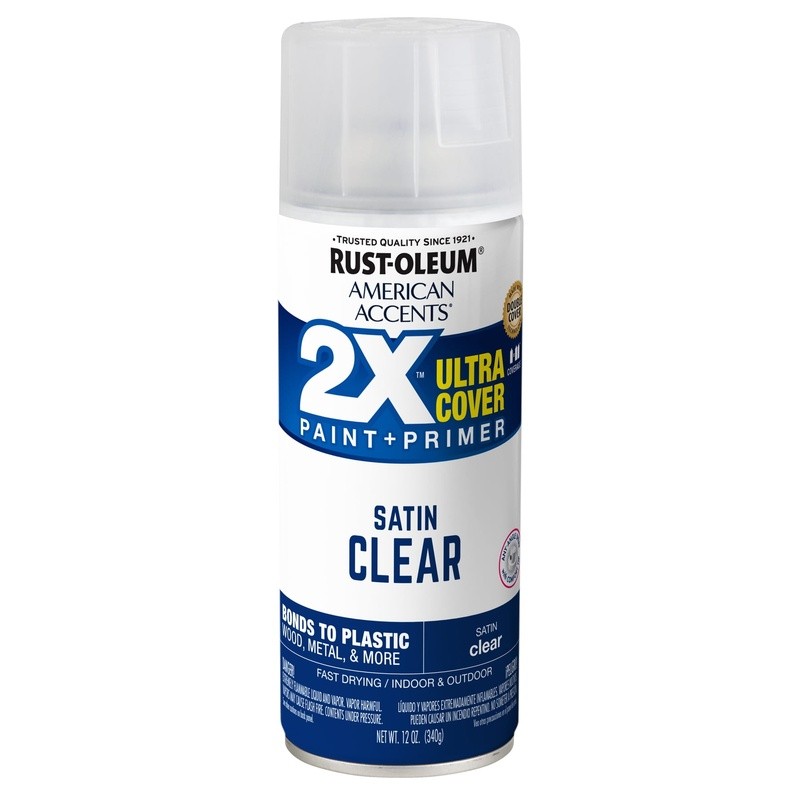 Clear Satin Spray Paint 6 Pack 2X Ultra Cover Multi Surface Quick Drying New