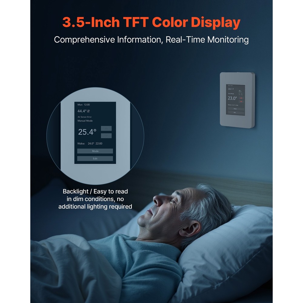 Uimoso Programmable 7 Day Thermostat LCD Touch Screen for Floor Heating Systems