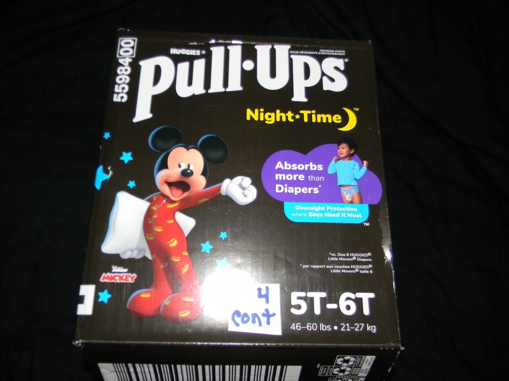 4 Huggies night-time Pull-ups 5t-6t over 40-60 Lbs