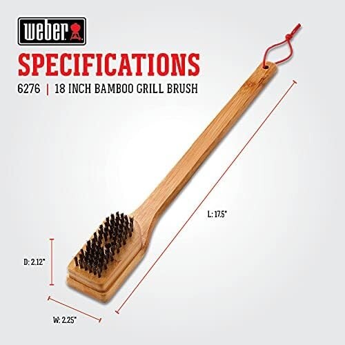 Weber #6276 Scraper Grill Brush 18" ~ Bamboo Handle