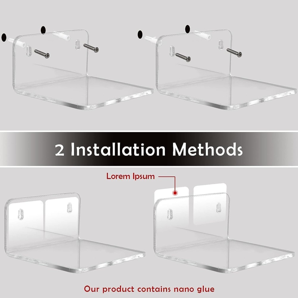 Acrylic Small Shelf,Mini Floating Wall Shelf,Wall Mounted Storage S...