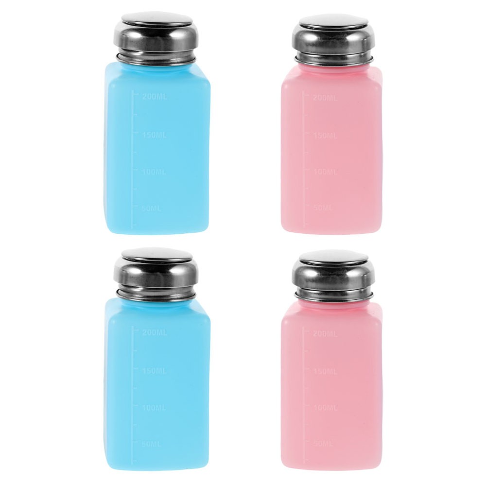 4 Pcs Pump Dispenser Bottle Anti Static Refillable Empty Push down Alcohol