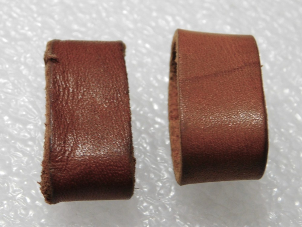 2 TAN LEATHER SLING/STRAP SLIDES