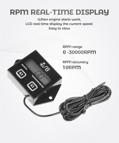 Small Engine Tachometer,Car Accessories Motorcycle Tachometer,Waterproof