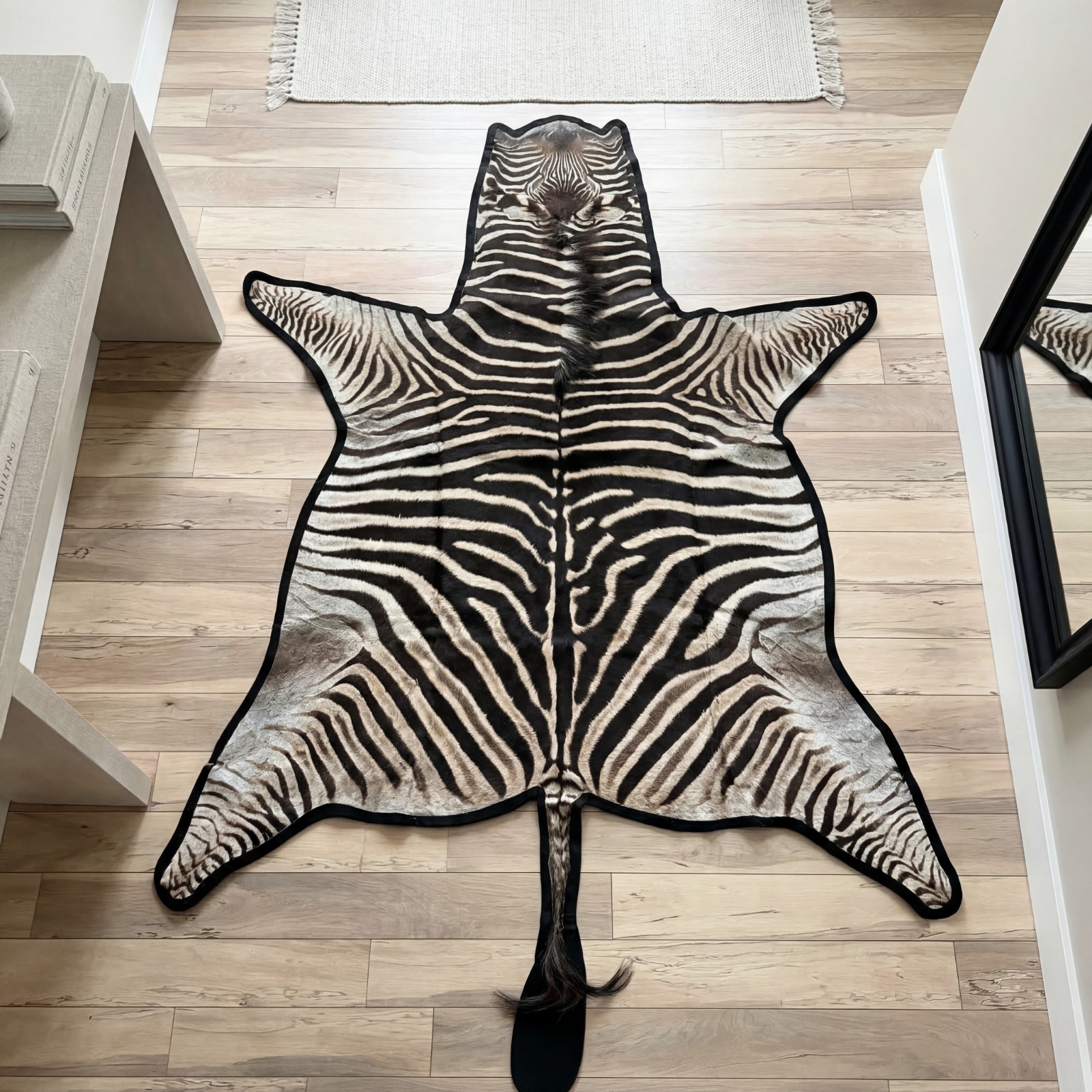FELTED GENUINE AFRICAN BURCHELL ZEBRA SKIN RUG HIDE TAXIDERMY - US SHIPPER