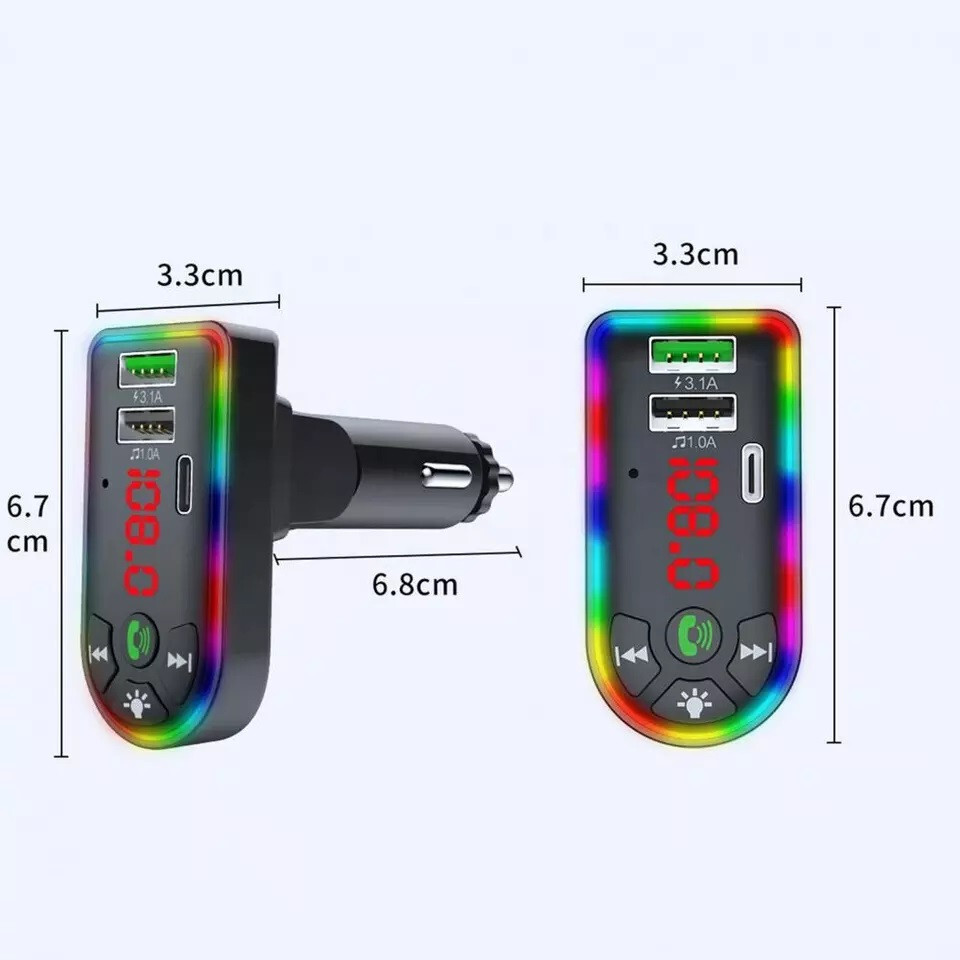Bluetooth 5.0 Wireless In Car MP3 FM Transmitter Car Radio Adapter 2USB Chargers
