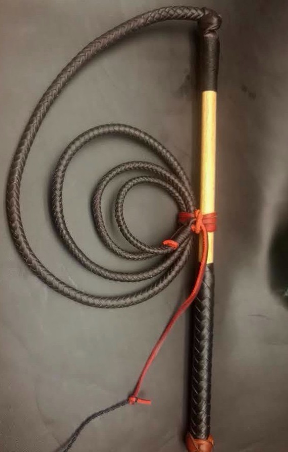 6ft 8 plait Grey Species Kangaroo Leather Stock whip