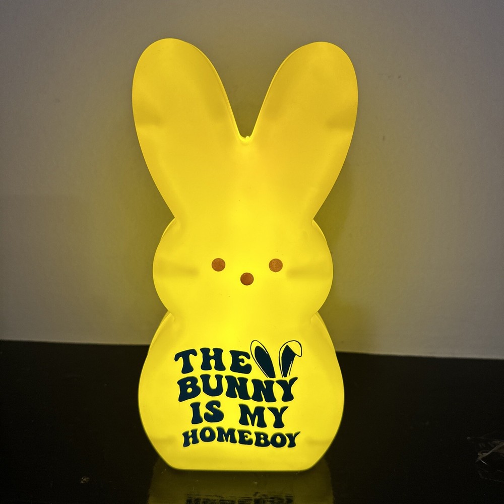 Peeps Easter Blow Mold Light Up Yellow Bunny Peep Battery