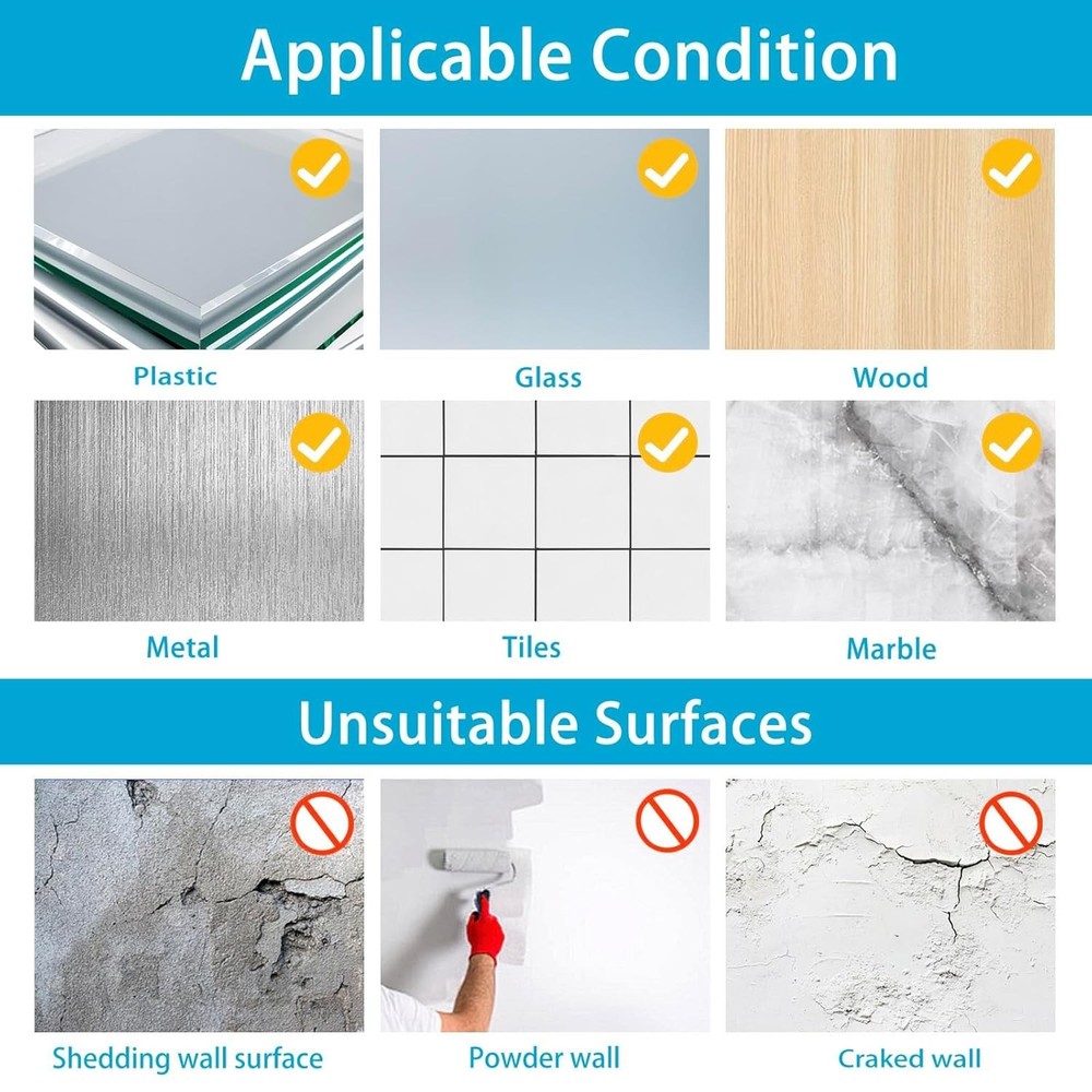 60Pcs Double Sided Adhesive Pads Heavy Duty Mounting Foam Tape Rectangular Wall