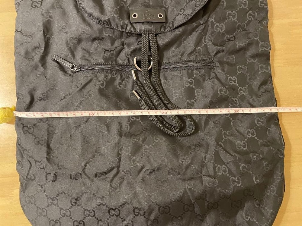 Gucci GG Patterned Nylon Backpack Day Pack Black GC0426145