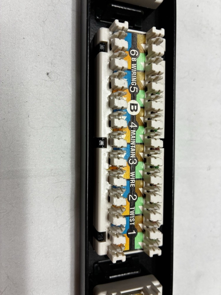 24 Port 110 Punchdown Patch Panel 1U Rack Mount T568A/B Network Ethernet