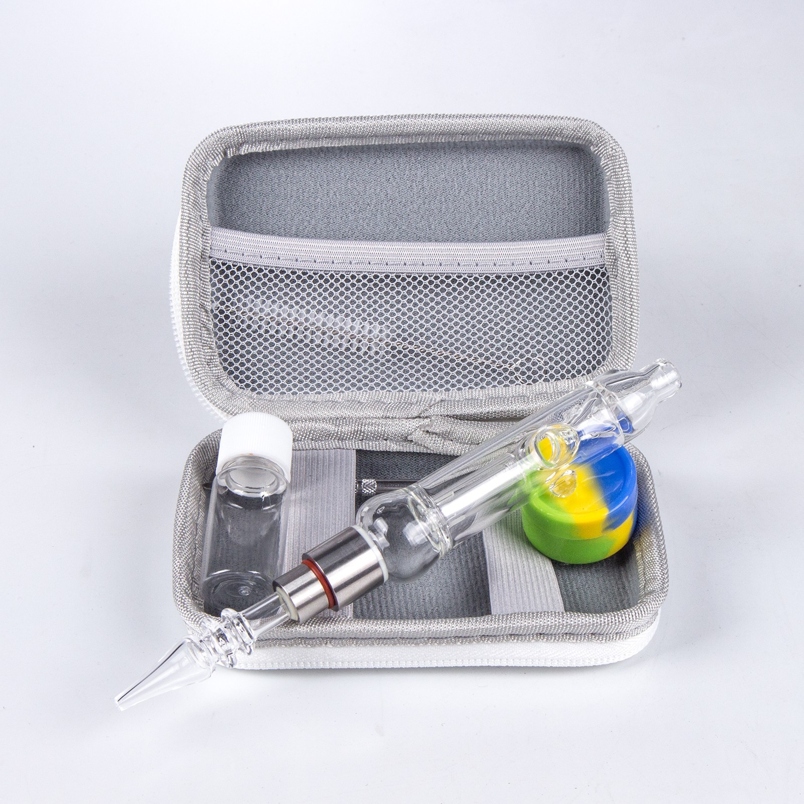 Mini Bubbler Water Pipe Glass Smoking Pipes Kit with Thread Quartz