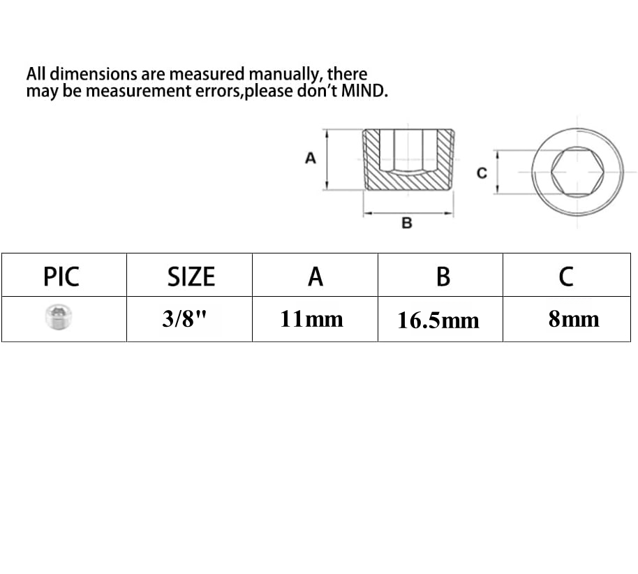 10 PCS 3/8"NPT HEX COUNTERSUNK PLUG SOCKET HEAD STAINLESS STEEL PIPE MALE THREAD