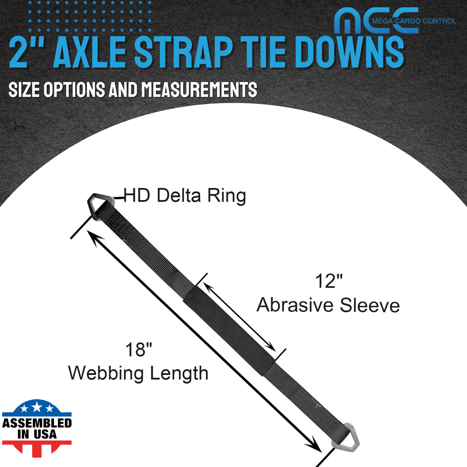 USA 4 Pack 2" x 18" Axle Strap Race Car Auto Hauler Tow Truck Wheel Tie Down