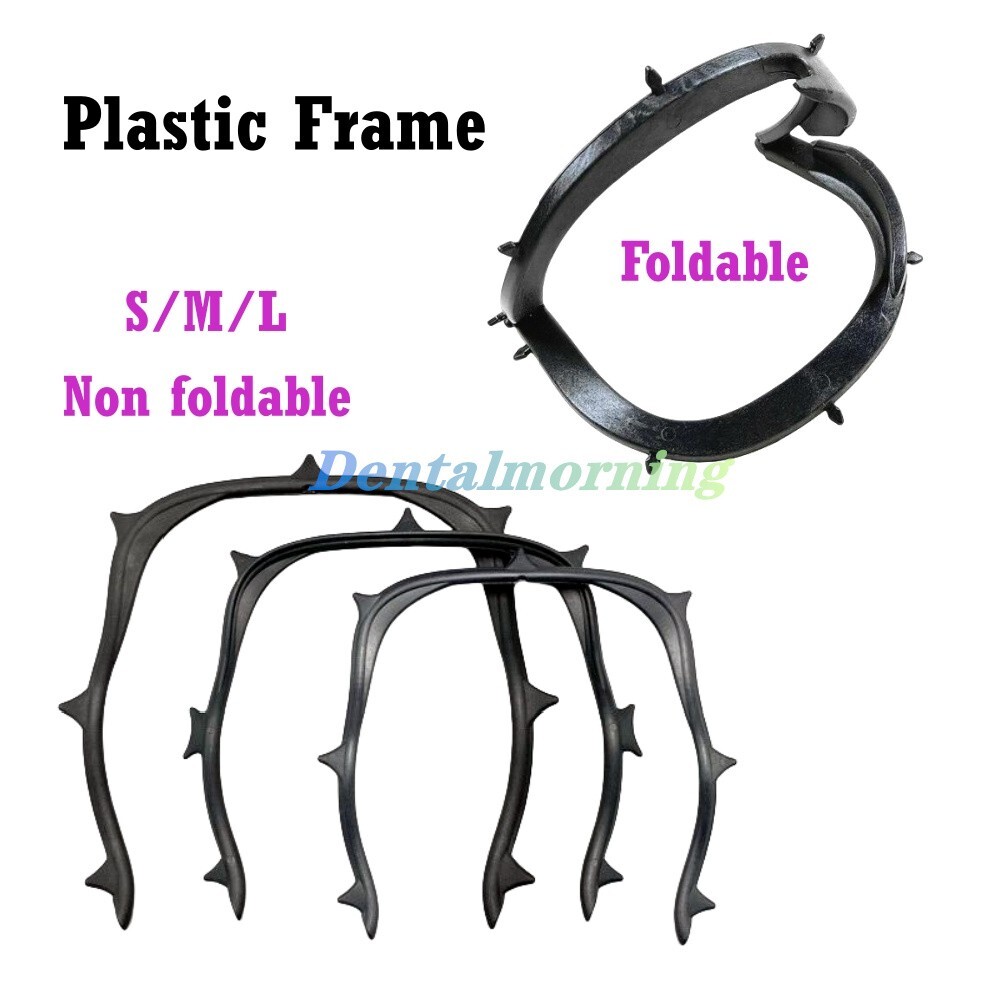 Dental Rubber Dam Sheet Frame Brackets Plastic Black Non foldable/Foldable