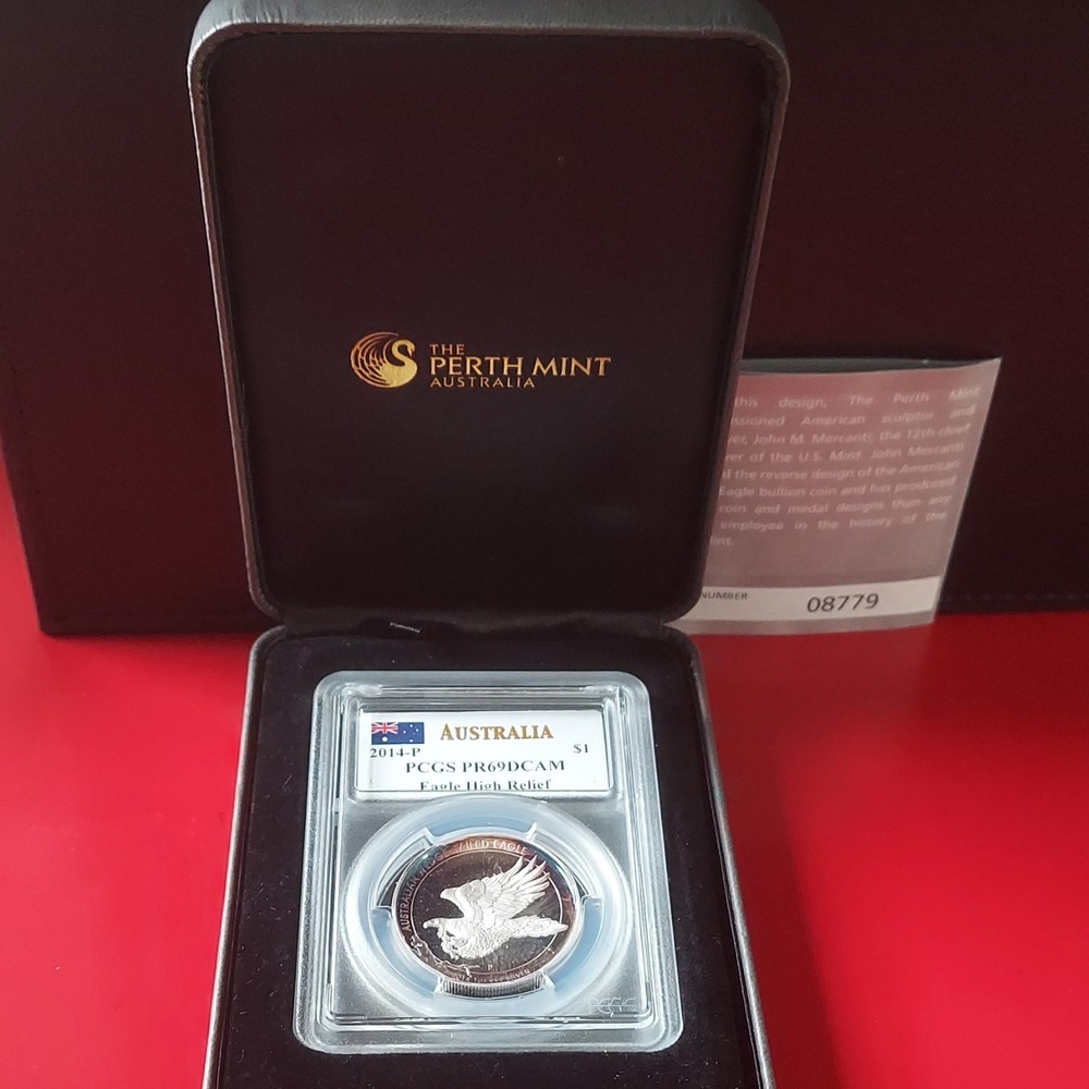 Australia 2014 $1 High Relief Wedge-tailed Eagle Silver PCGS PR69DCAM