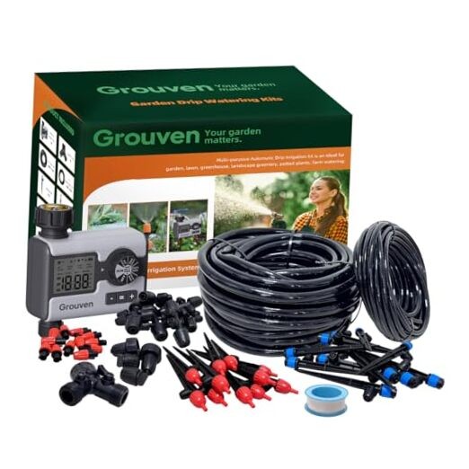 Drip Irrigation System with Water Timer Quick-Connect Automatic Irrigation Kit