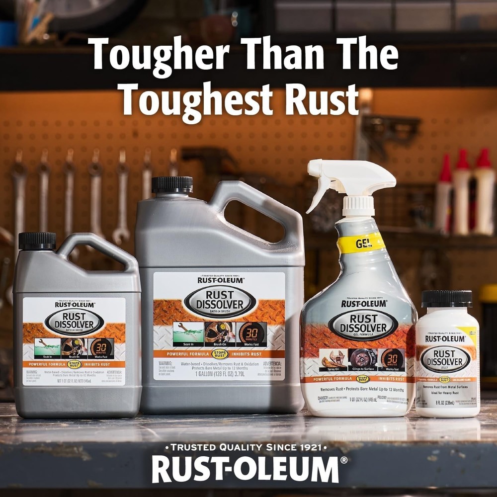 Rust-Oleum Rust Dissolver Gel Spray-300112 Powerful Formula Inhibit Rust 32Oz