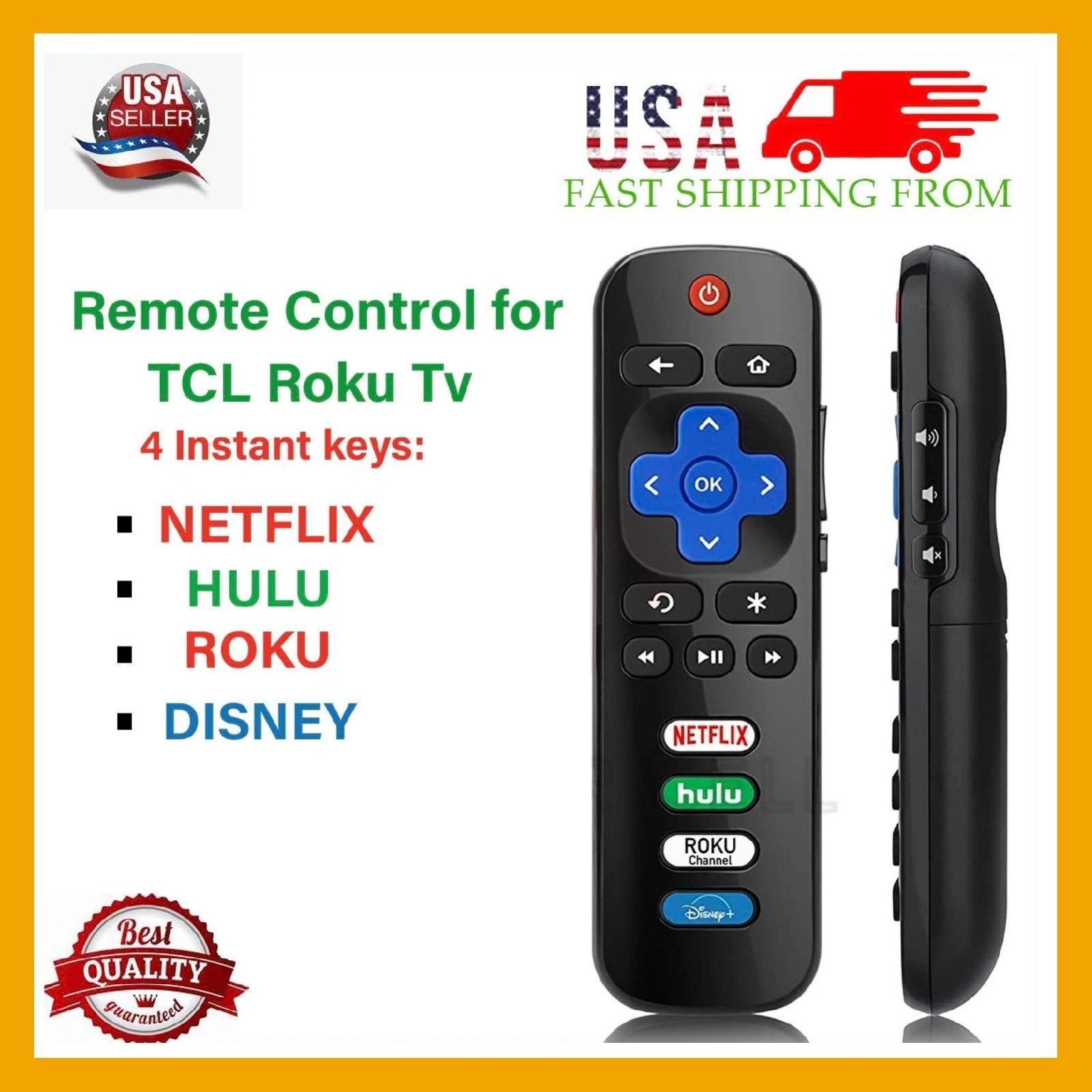 2 Pack Replacement Remote FIT For ROKU TV TCL/Sanyo/Element/Haier/RCA/LG/Philips