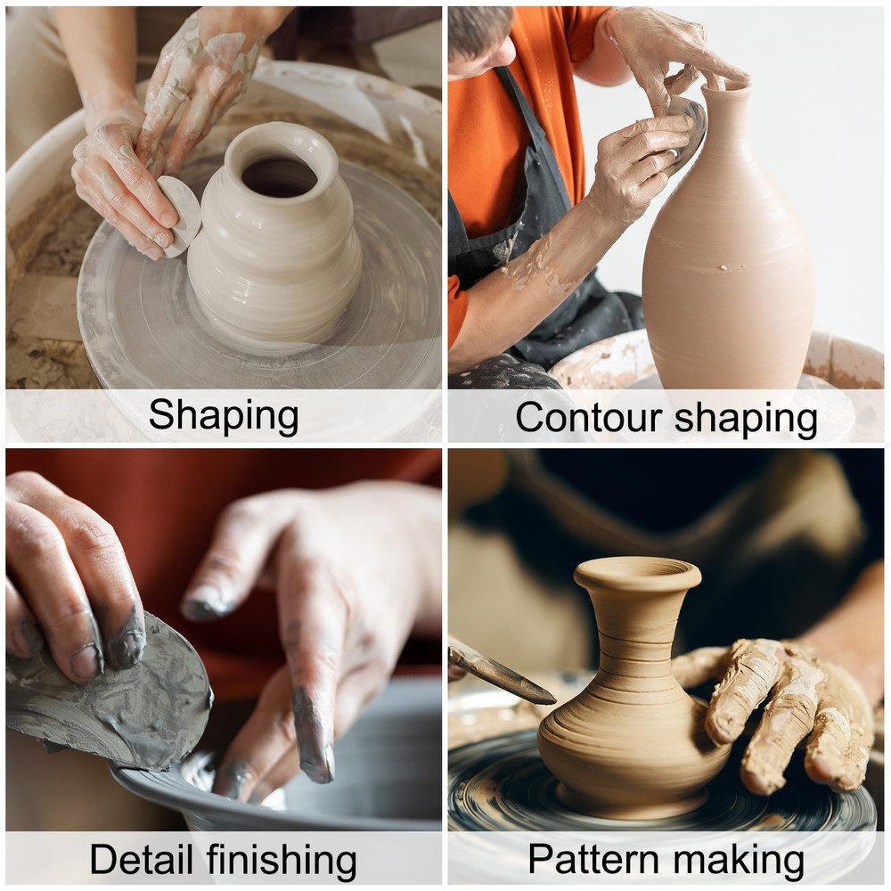 2pcs Pottery Ribs Trimming Tools Beech Pottery Profile Shaping Big Wave Design