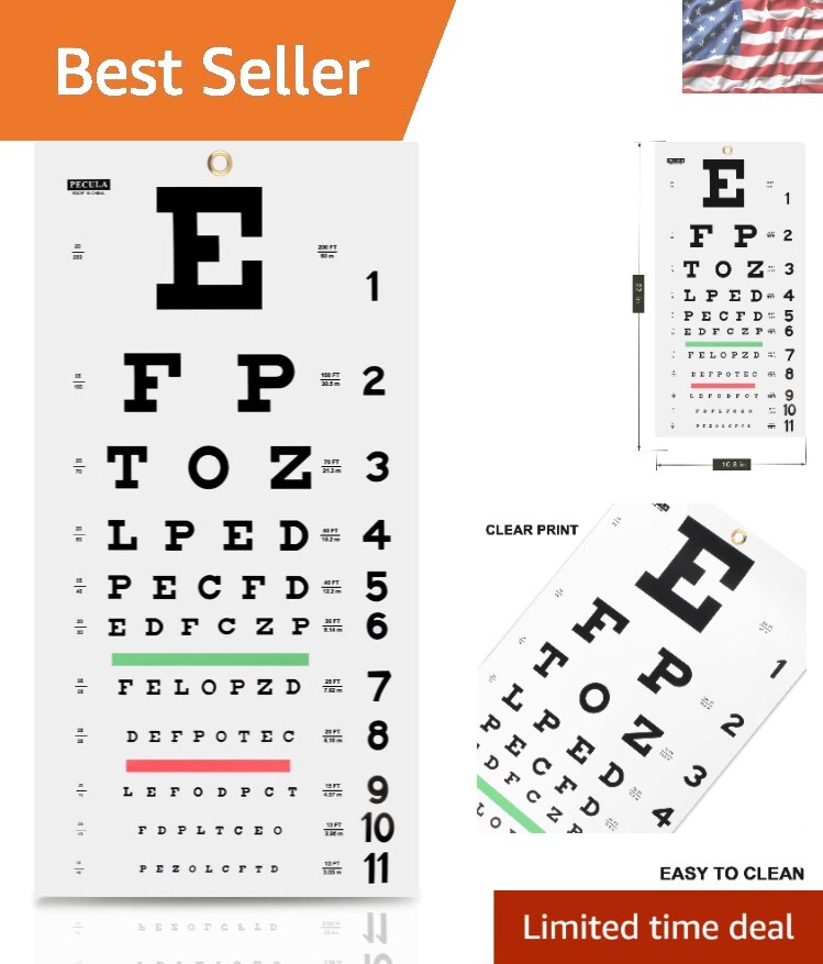 Washable Snellen Eye Chart - Essential Tool for Vision Testing & Education