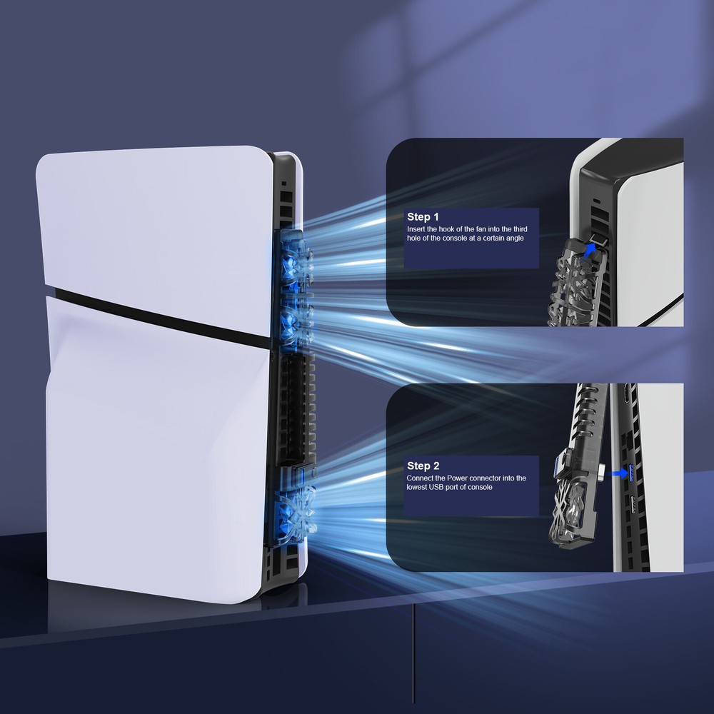 For PS5 Slim Games Console External Cooling Fan Disc Digital Version Accessories