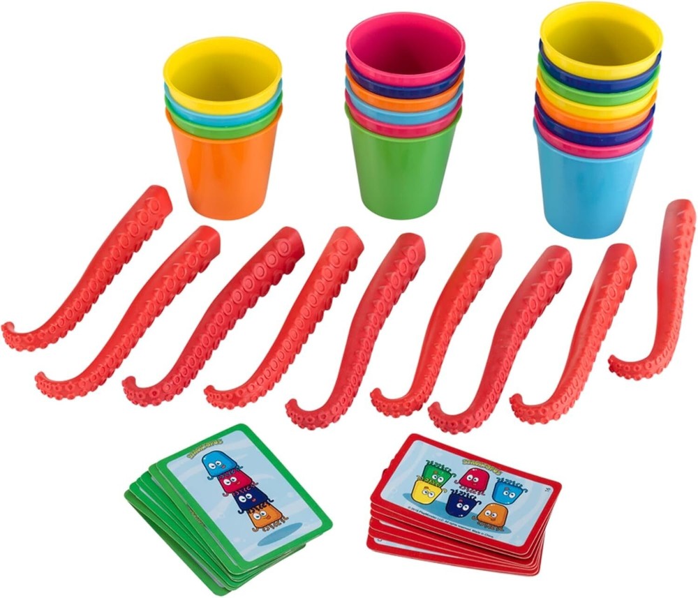 PlayMonster Stacktopus Kids' Game Use Silly Sea Octopus Fingers to Stack Cups