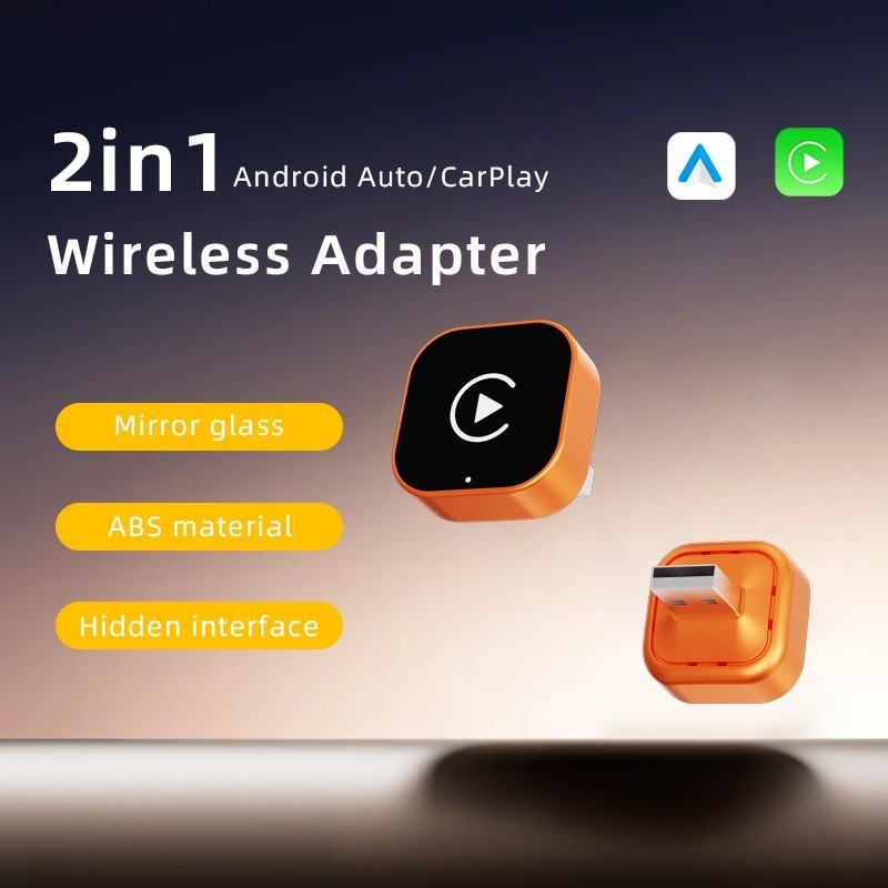USB Wireless CarPlay Adapter For iPhone Apple Wireless Dongle Plug & Play orange