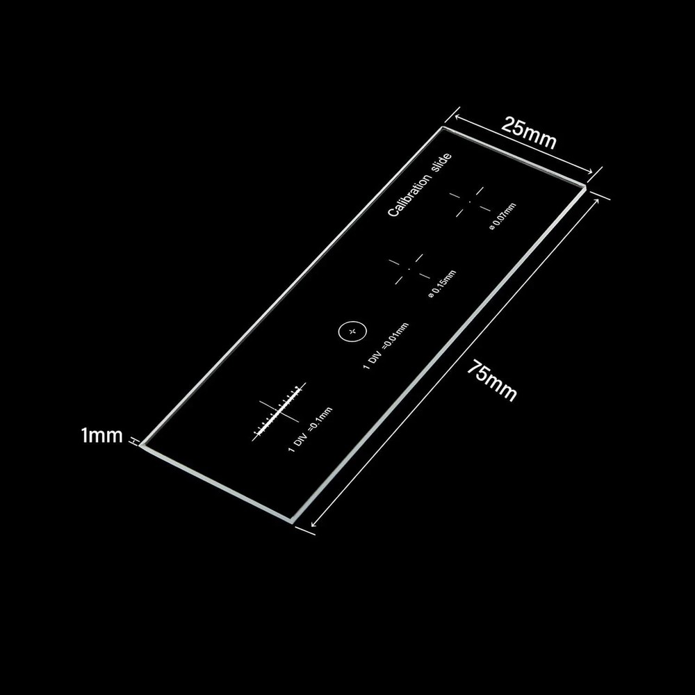0.01mm Microscope Stage Calibration Micrometer Slide USB Camera with 4 Scales