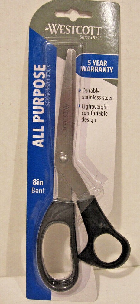 Westcott All Purpose Black Scissors 8" Bent
