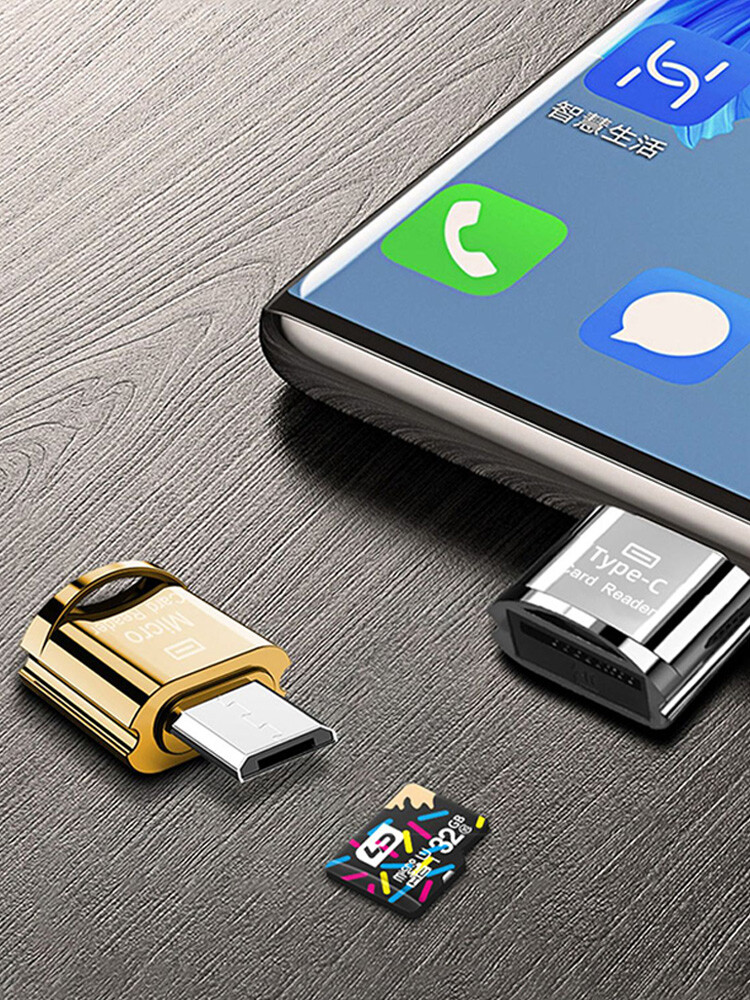 USB-C To Micro SD Memory Card Reader TF Adapter Type C For Android Phone OTG